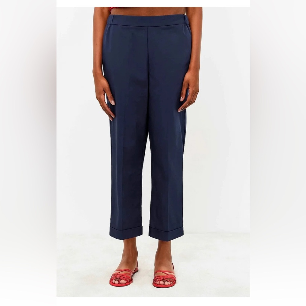 Meimeij Lightweight Cotton Pull On Ankle Pants Navy Blue Women’s XS M3EB01